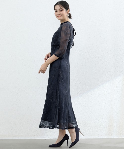 「Cinderella」 7分袖ワンピース MEDIUM ブルーグレー レディース_画像8