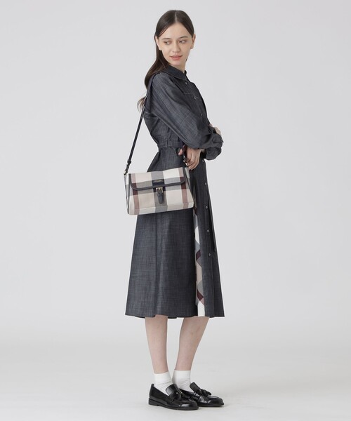 ショルダーバッグ バッグ クレストブリッジチェックキャンバスかぶせショルダー レディースの画像