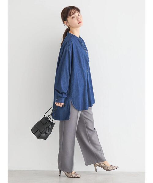 「AMERICAN HOLIC」 長袖シャツ L インディゴブルー レディース_画像5