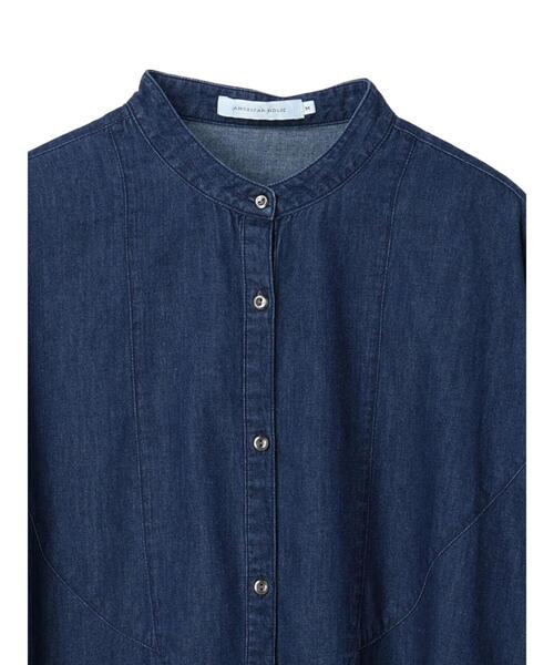 「AMERICAN HOLIC」 長袖シャツ L インディゴブルー レディース_画像9