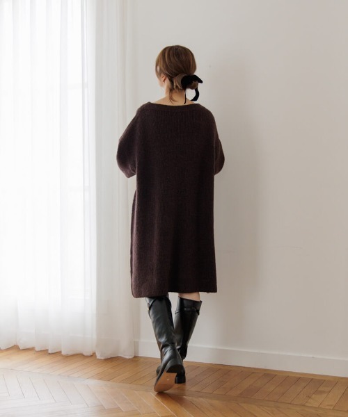 「flower」 ニットワンピース FREE ブラウン レディース_画像3