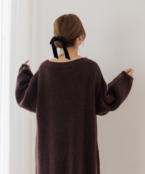 「flower」 ニットワンピース FREE ブラウン レディース_画像6