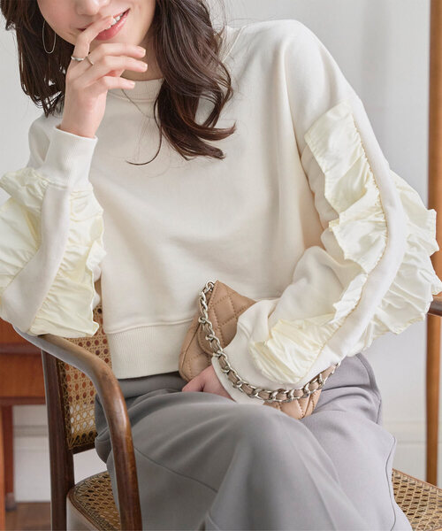 KOBE LETTUCE（神戸レタス） トレーナー スウェット 袖フリルショート
