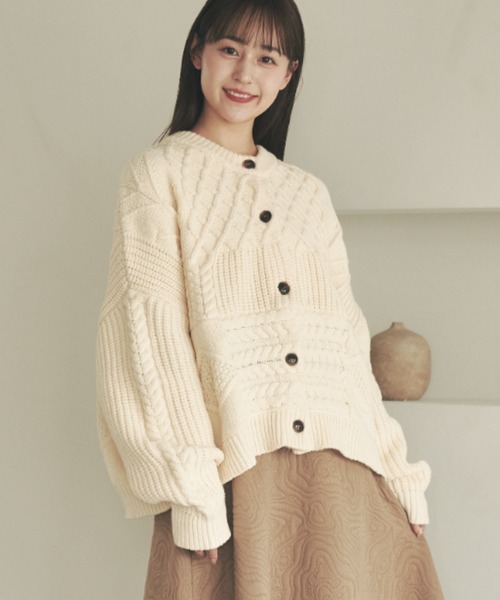 「moi tytto」 ニットカーディガン FREE ブラック レディース_画像3