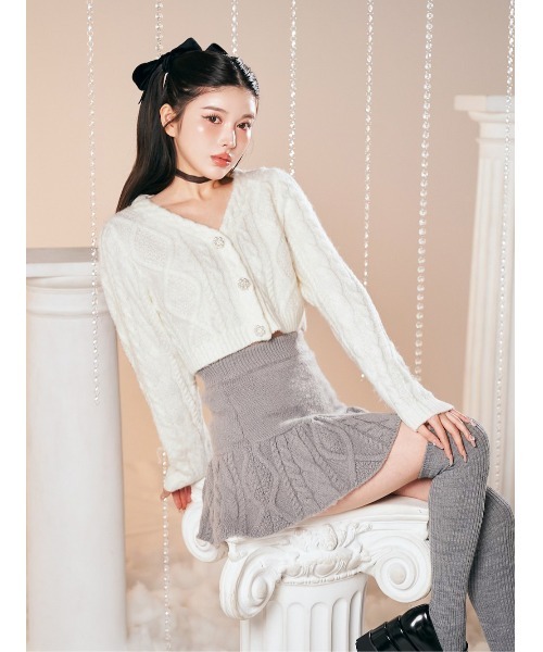 「Darich」 ニットカーディガン FREE ホワイト レディース_画像4