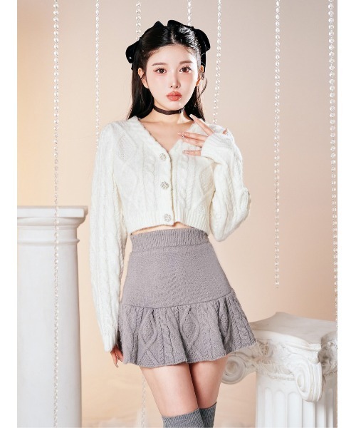 「Darich」 ニットカーディガン FREE ホワイト レディース_画像5