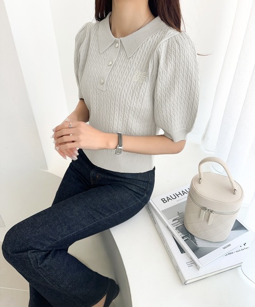 「mily bilet」 半袖ポロシャツ SMALL アイボリー レディース_画像9