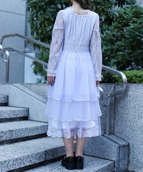 axes femme アクシーズファム♪ドット柄 レース フリル ワンピース M axes femme 公式オンラインショップ｜アクシーズファム公式通販サイト