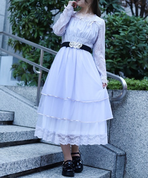 axes femme（アクシーズ ファム） ワンピース レースティアード