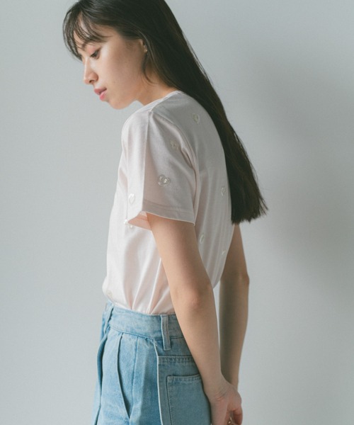 「VANNIE U」 半袖Tシャツ FREE レッド レディース_画像3