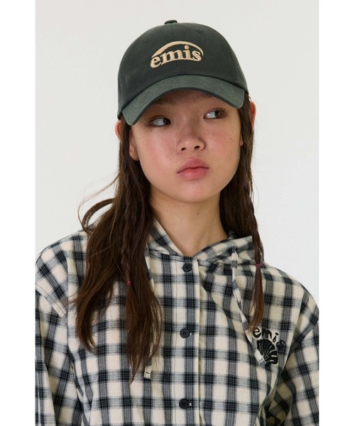emis キャップ 帽子 WASHED FAUX LEATHER BALL CAP レディース メンズ