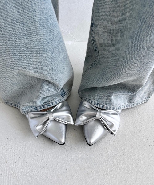 「Heather」 フラットパンプス L シルバー レディース_画像3
