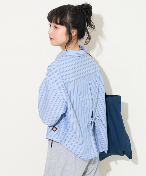ブラウス シャツ RED KAP × FREAK'S STORE/レッドキャップ 別注 ストライプバックリボン半袖シャツ レディースの画像