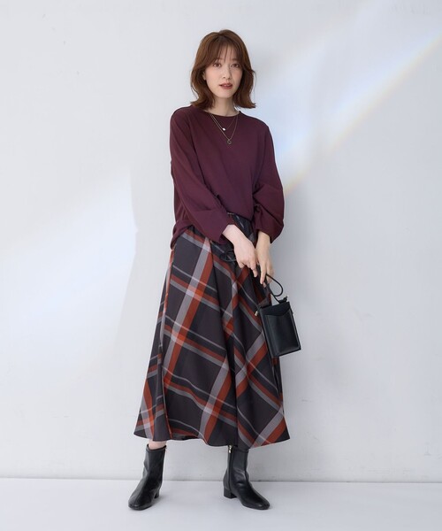 「ANY」 フレアスカート F ネイビー レディース_画像2