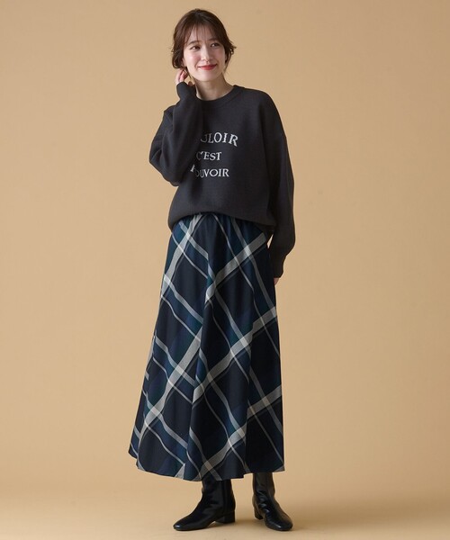 「ANY」 フレアスカート F ネイビー レディース_画像7