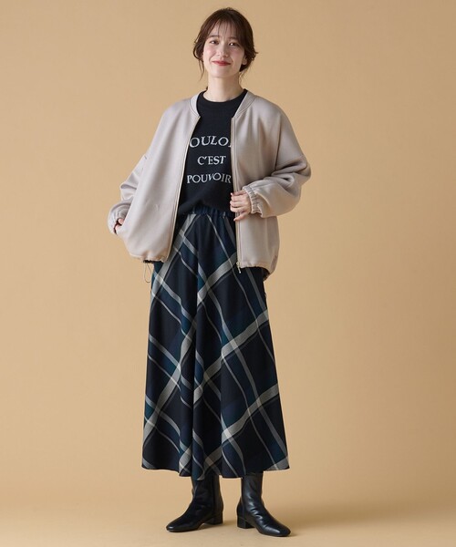 「ANY」 フレアスカート F ネイビー レディース_画像9