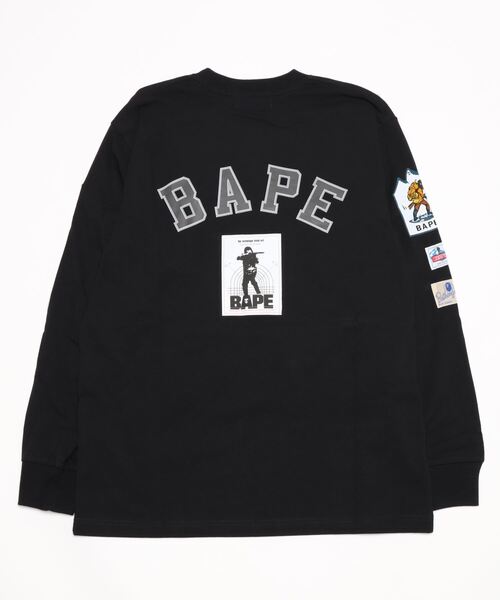 「A BATHING APE」 長袖Tシャツ SMALL ブラック メンズの画像
