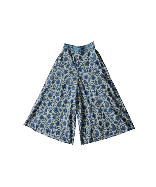 ワイドパンツ パンツ 花柄  ワイドロングパンツ レディースの画像