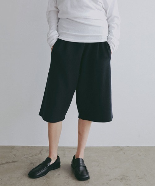 パンツ ダブルフェイスニットハーフパンツ レディース_2