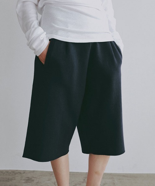 パンツ ダブルフェイスニットハーフパンツ レディース_5