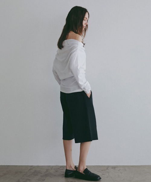 パンツ ダブルフェイスニットハーフパンツ レディース_6