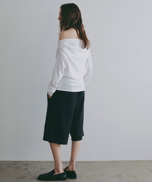 パンツ ダブルフェイスニットハーフパンツ レディース_7