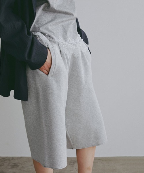 パンツ ダブルフェイスニットハーフパンツ レディース_12