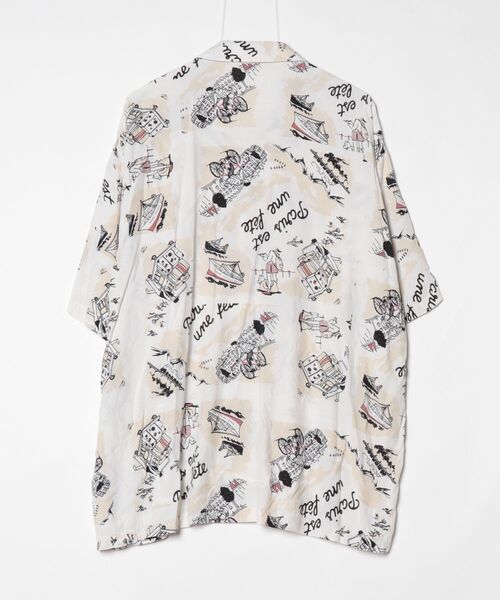 「PORTER CLASSIC」 花柄半袖シャツ L ホワイト メンズ_画像2