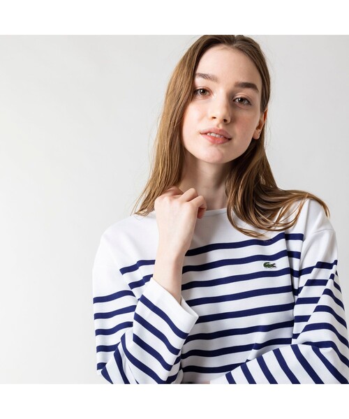 「LACOSTE」 長袖カットソー 40 ネイビー レディース_画像4