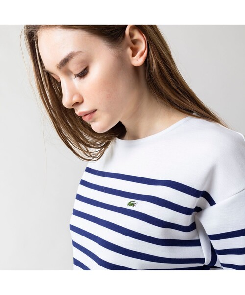 「LACOSTE」 長袖カットソー 40 ネイビー レディース_画像6