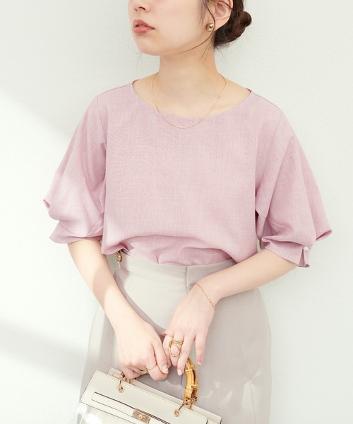 「natural couture」 半袖ブラウス FREE ネイビー レディース_画像3