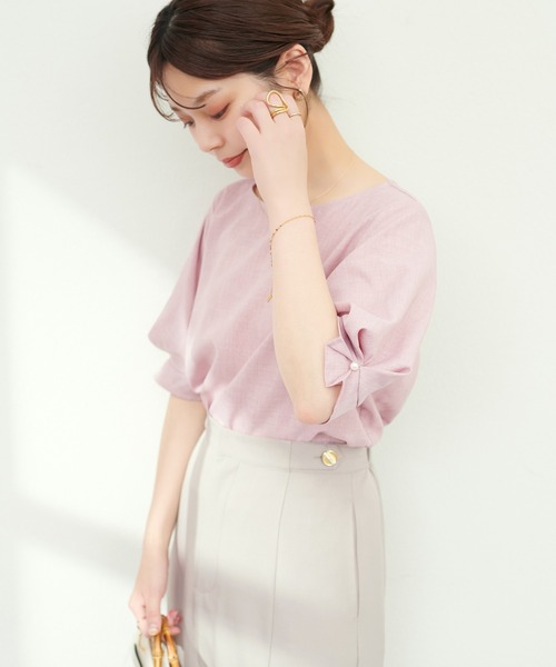 「natural couture」 半袖ブラウス FREE ネイビー レディース_画像4