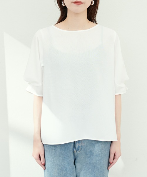 「natural couture」 半袖ブラウス FREE ネイビー レディース_画像6