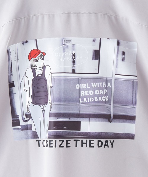 「Red Cap Girl」 半袖シャツ MEDIUM ブラック メンズ_画像4
