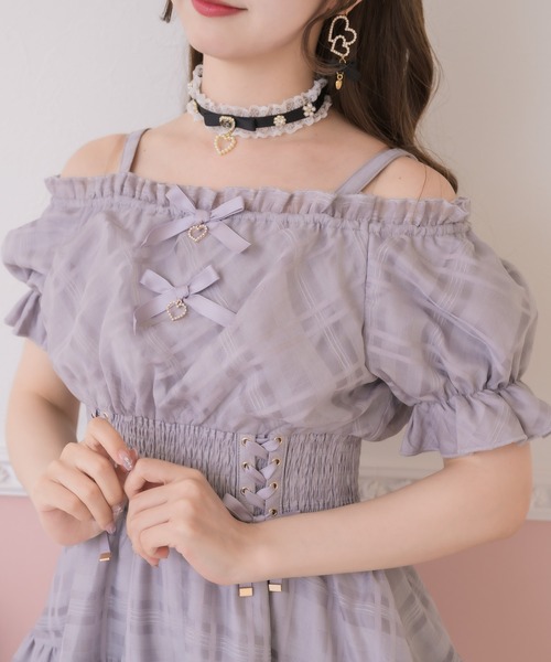 ROJITA（ロジータ） ワンピース 半袖 オフショルティアードワンピース 