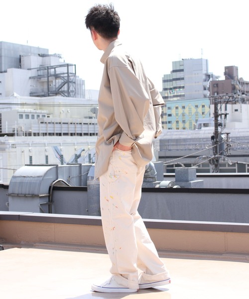 「GYMPHLEX」 長袖シャツ L サックスブルー メンズ_画像6