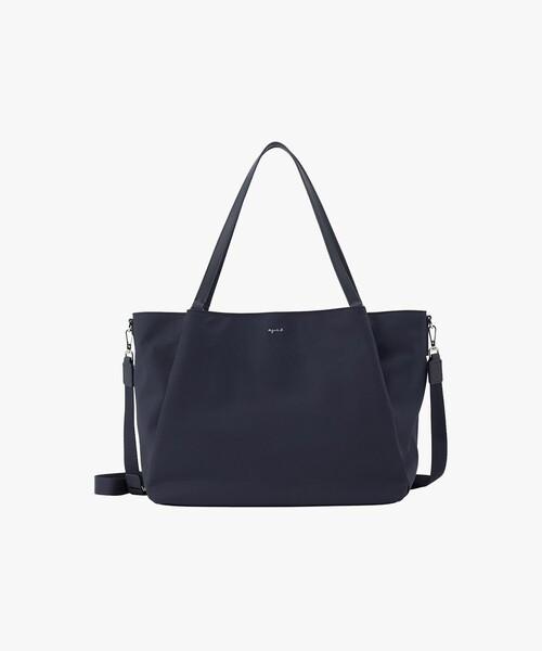 新品未使用【agnes b.】 トートバッグ ネイビー agnes b.（アニエスベー） トートバッグ ナイロン 2way ラージ トート