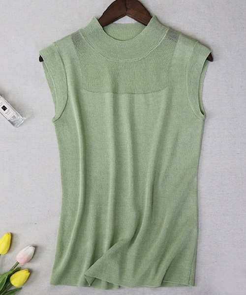 LUGG NAGG ニット セーター ハイネックキャップスリーブニット