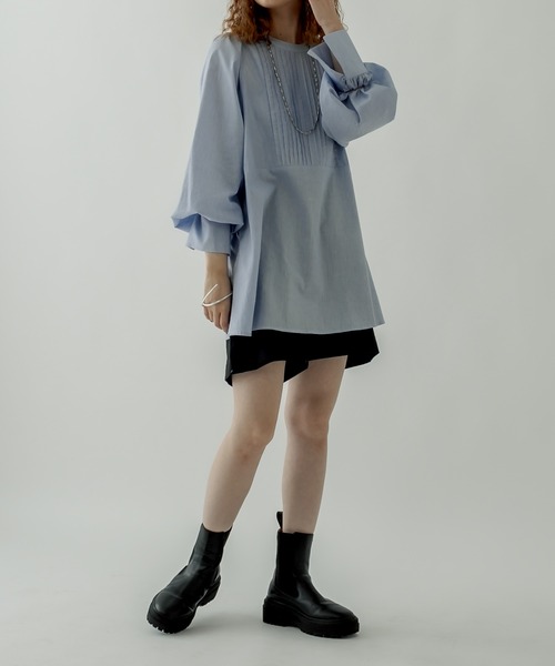 ピンタックボリュームシャツ【洗える】 mystic（ミスティック）の「ピンタックボリュームシャツ（シャツ