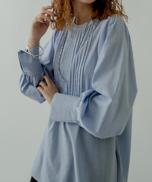 ピンタックボリュームシャツ【洗える】 mystic（ミスティック）の「ピンタックボリュームシャツ（シャツ
