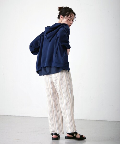 J.PRESS YORK STREET パーカー 「UNISEX」フルジップ裏毛ロゴパーカー