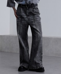スラックス 「cussil/クシル」TRストレッチルーズシルエットハイウエストフレアパンツ/デニムパンツ メンズ レディース｜ZOZOTOWN Yahoo!店