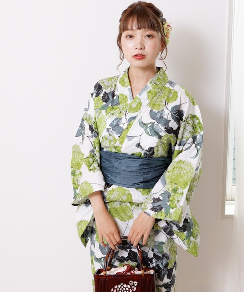 1人で着られるレディース浴衣3点セット➕付属品 KIMONOMACHI 浴衣 1人で着られる浴衣セット レディース 大人