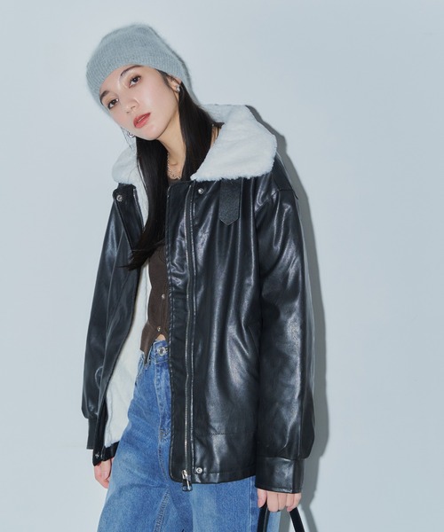 LIENCOEUR ムートンコート ボアコート B-3ボンバージャケット