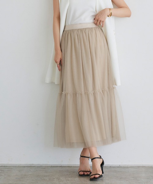 Pierrot（ピエロ） スカート ティアードチュールスカート : ZOZOTOWN