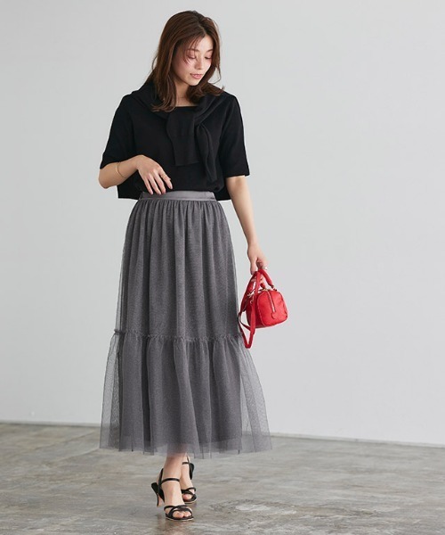 Pierrot（ピエロ） スカート ティアードチュールスカート : ZOZOTOWN