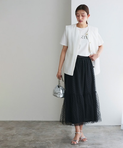 Pierrot（ピエロ） スカート ティアードチュールスカート : ZOZOTOWN