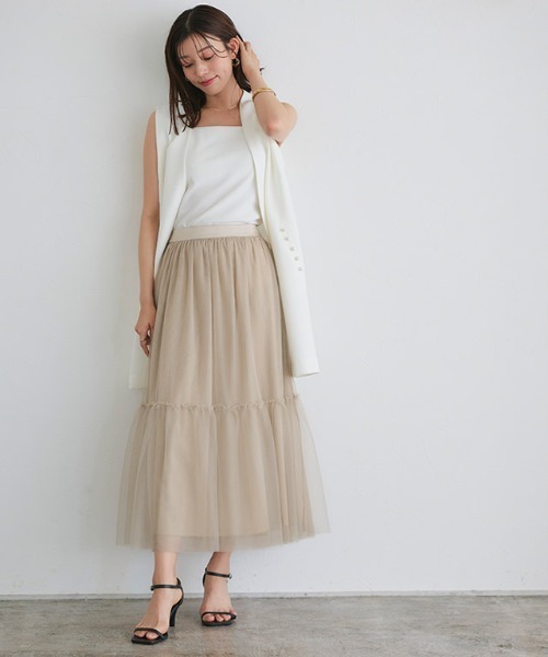 Pierrot（ピエロ） スカート ティアードチュールスカート : ZOZOTOWN