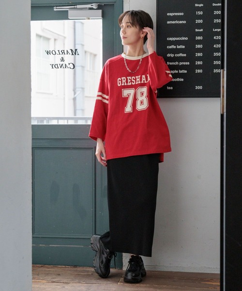 LOWRYS FARM tシャツ ナンバリングTシャツ 107459 レディース