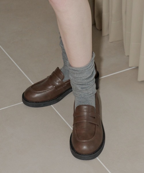 giunon ラウンドトゥローファー S ブラック round toe loafer / ラウンドトゥローファー（ローファー